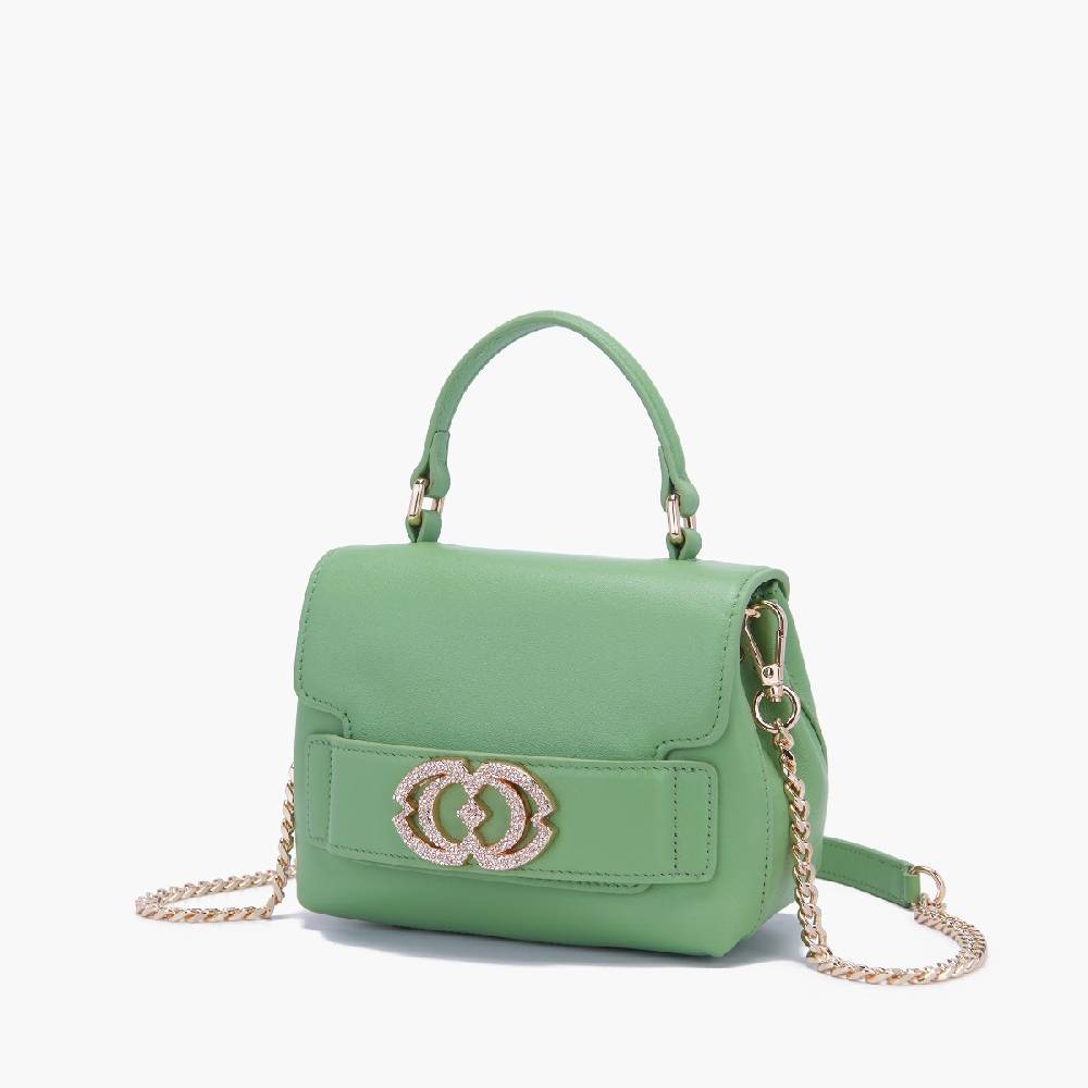 La Carrie BORSA A MANO LOGO PISTACCHIO Nuova