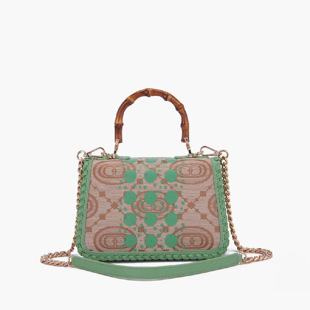 La Carrie BORSA A MANO MONOGRAM PISTACCHIO Soddisfazione Garantita