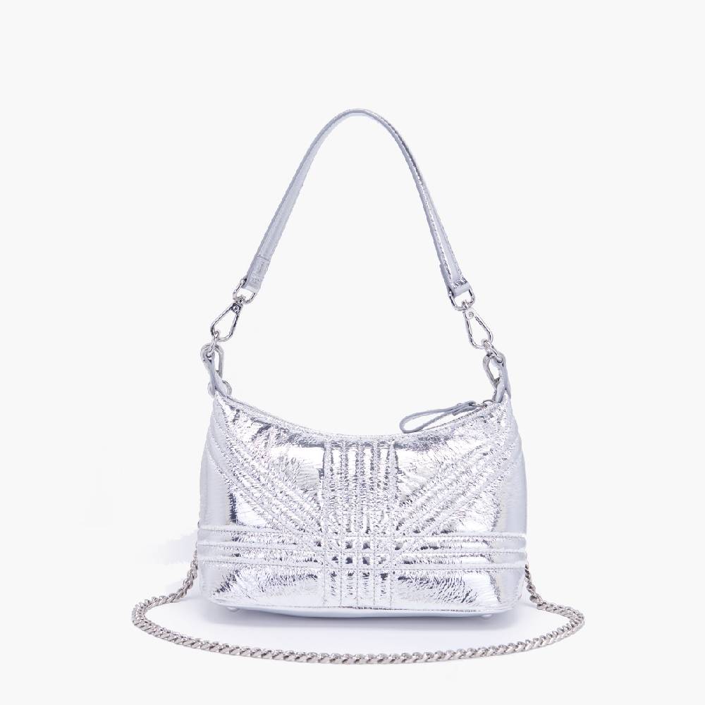 La Carrie MINI BORSA A SPALLA SHINY SILVER Qualità Garantita
