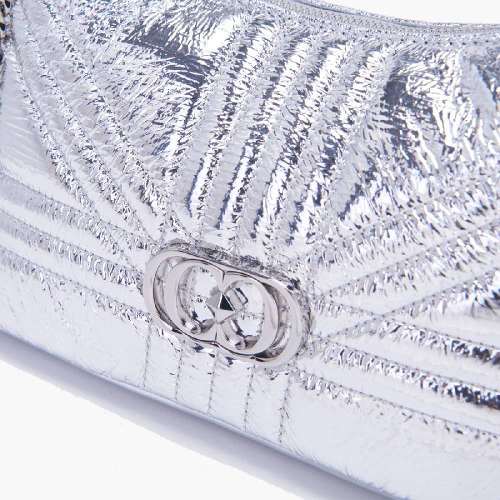 La Carrie MINI BORSA A SPALLA SHINY SILVER Qualità Garantita