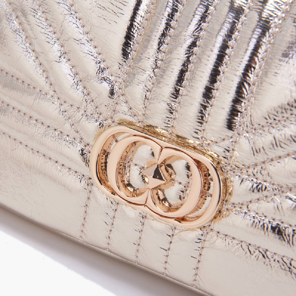 La Carrie MINI BORSA A SPALLA SHINY GOLD Negozi Online