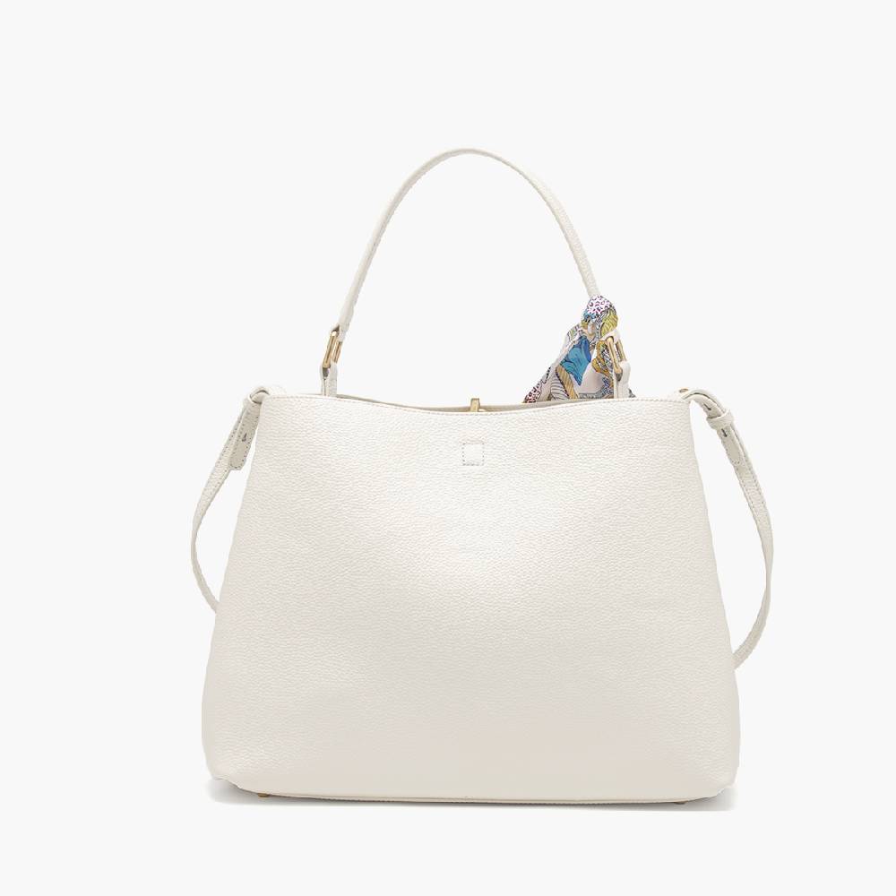 La Carrie BORSA SHOPPING DRILLED CREMA Promozione Limitata