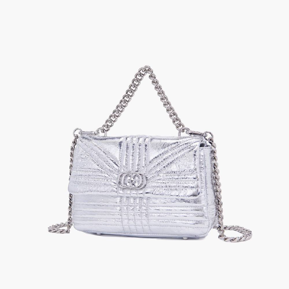 La Carrie BORSA A MANO SHINY SILVER Outlet
