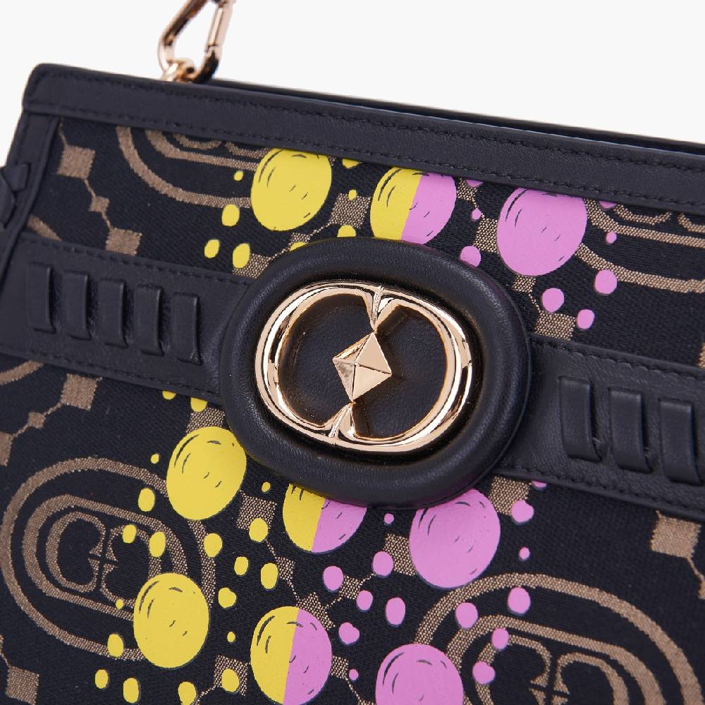 La Carrie BORSA SHOPPING MONOGRAM BLACK Grande vendita
