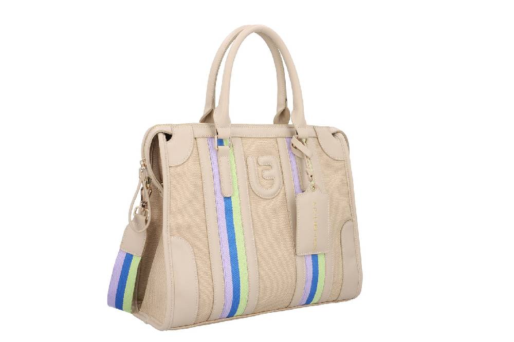 L.Pucci Asmara Stripes Canvas Beige Promozione Limitata