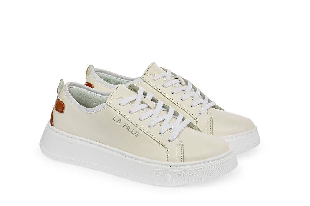 L.Pucci Sneakers P91212P Ecru-Camel Promozione