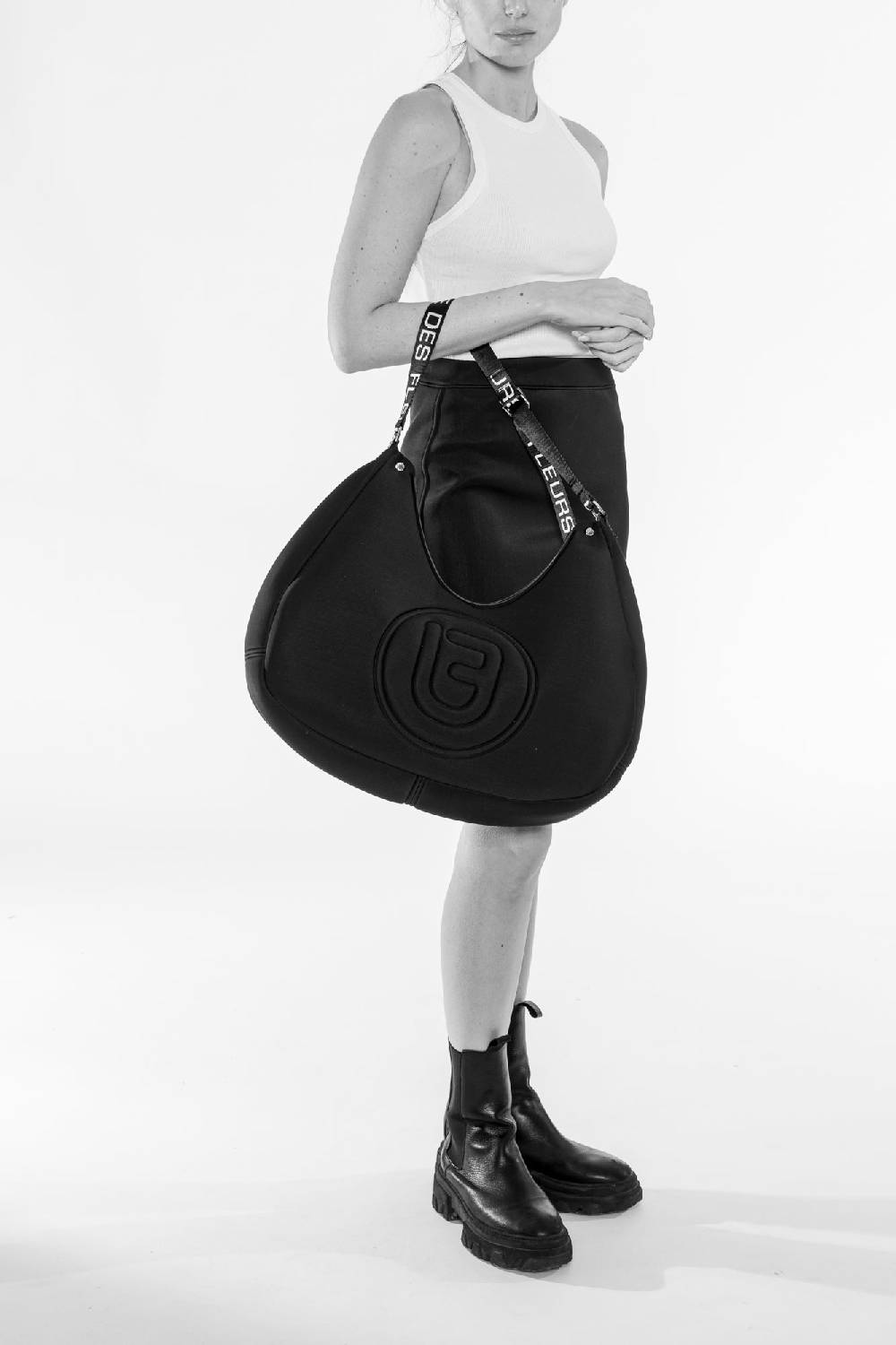 L.Pucci Creta Tekno Fabric Black In Saldo