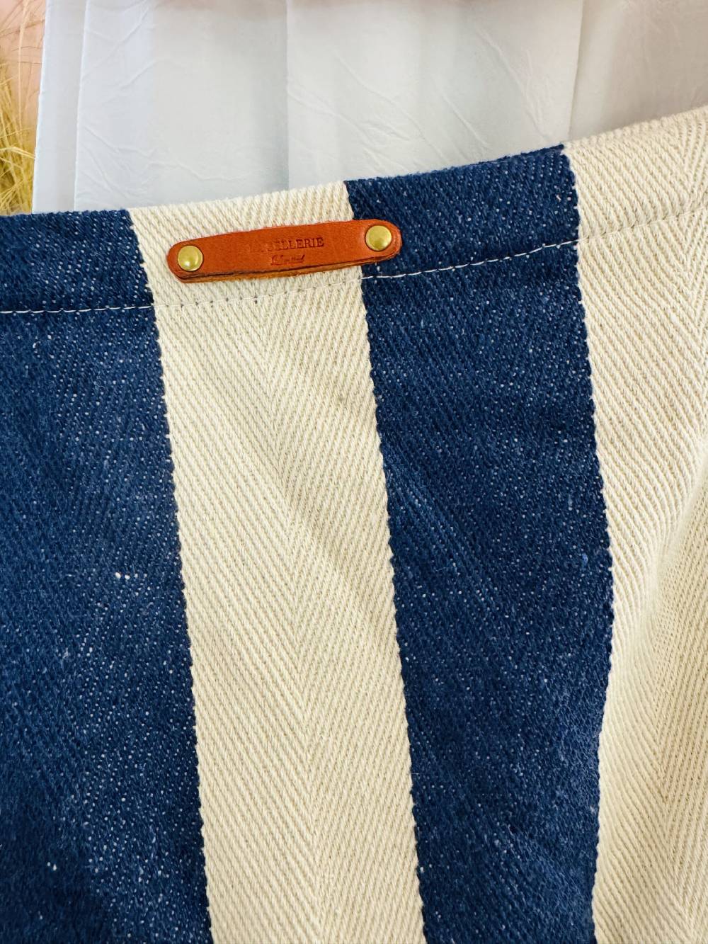 La Sellerie Portofino bag blu righe larghe In Vendita