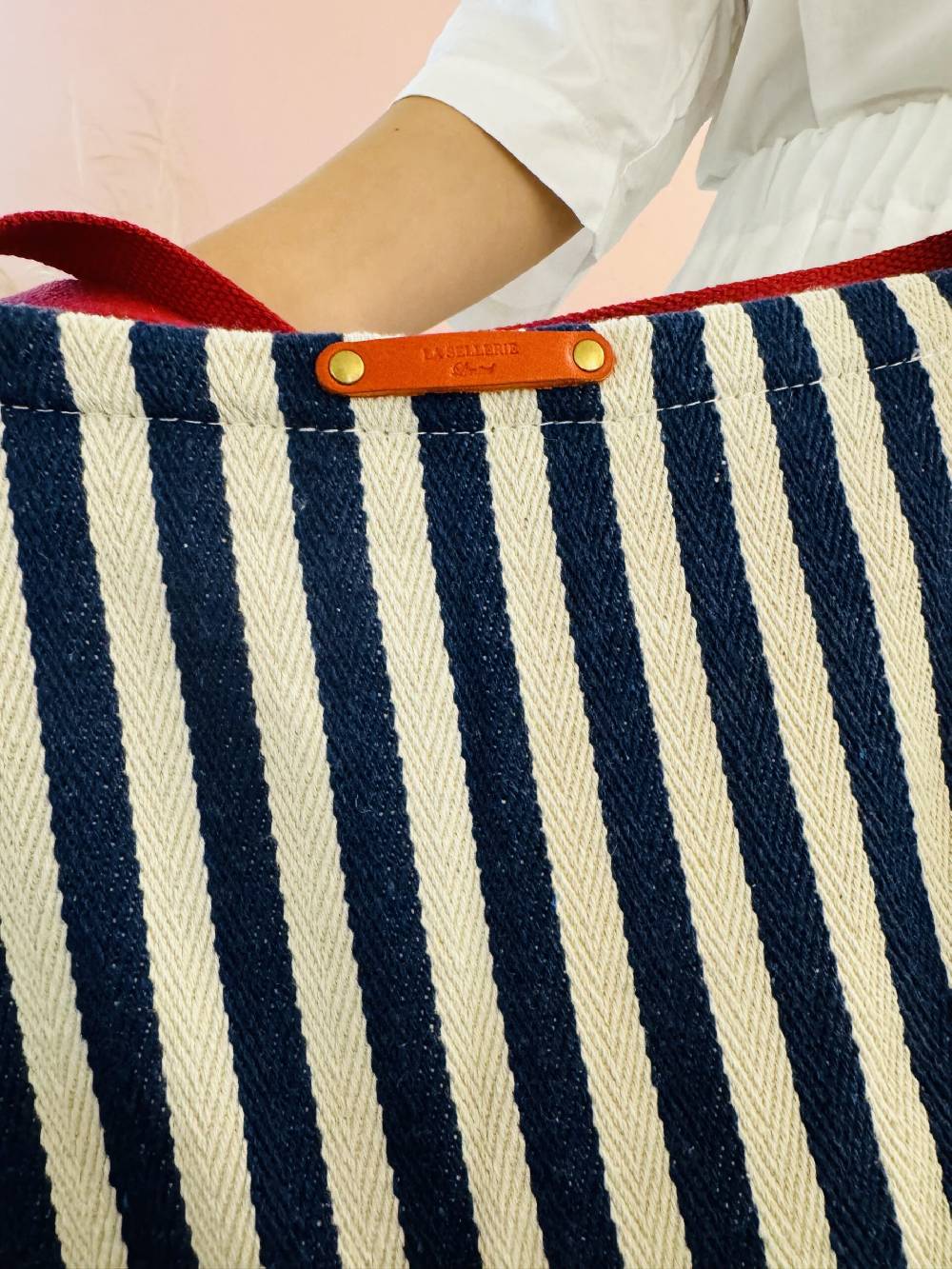La Sellerie Portofino bag blu righe strette Saldi