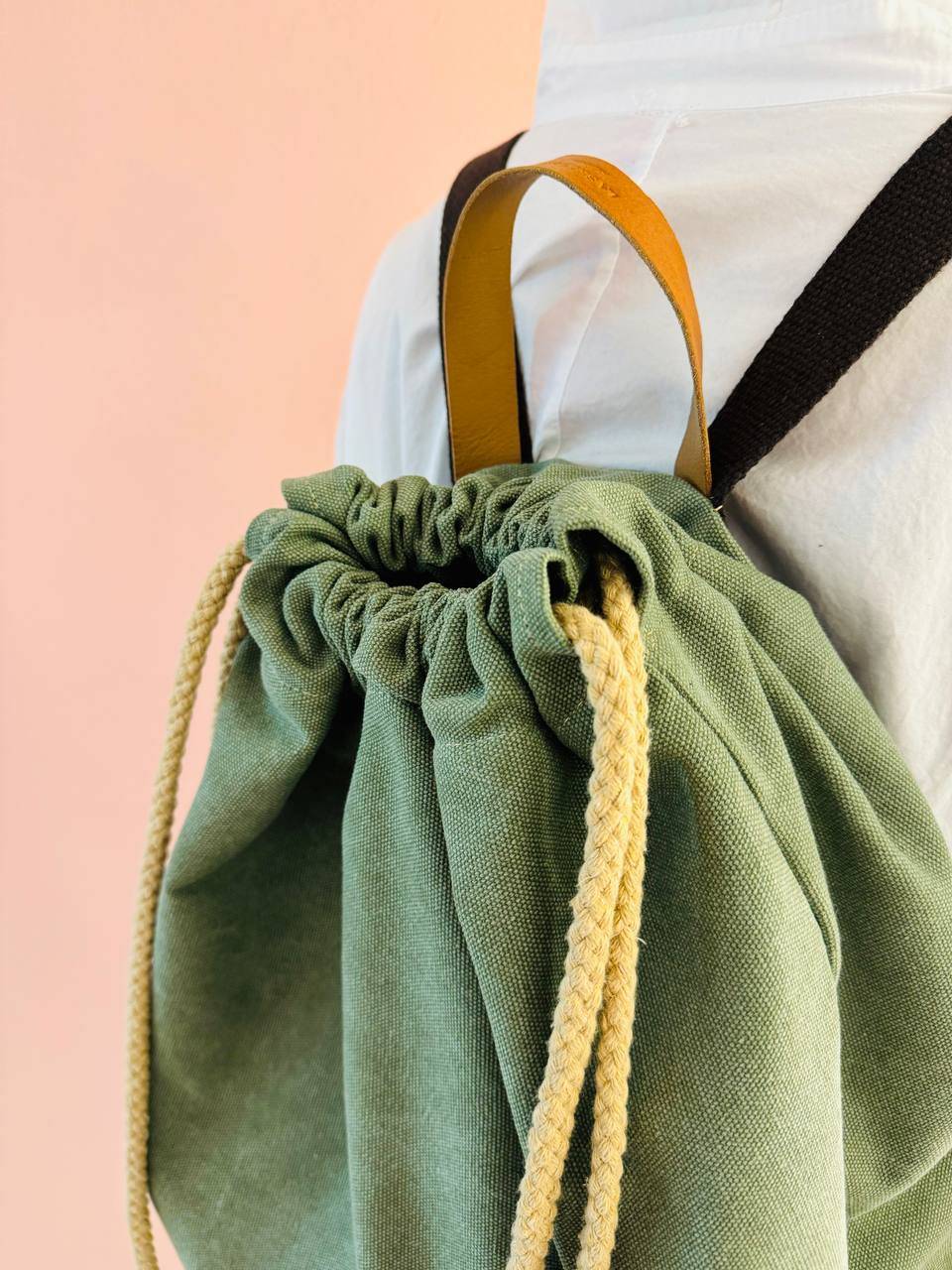La Sellerie COUNTRY backpack green Vendita Calda
