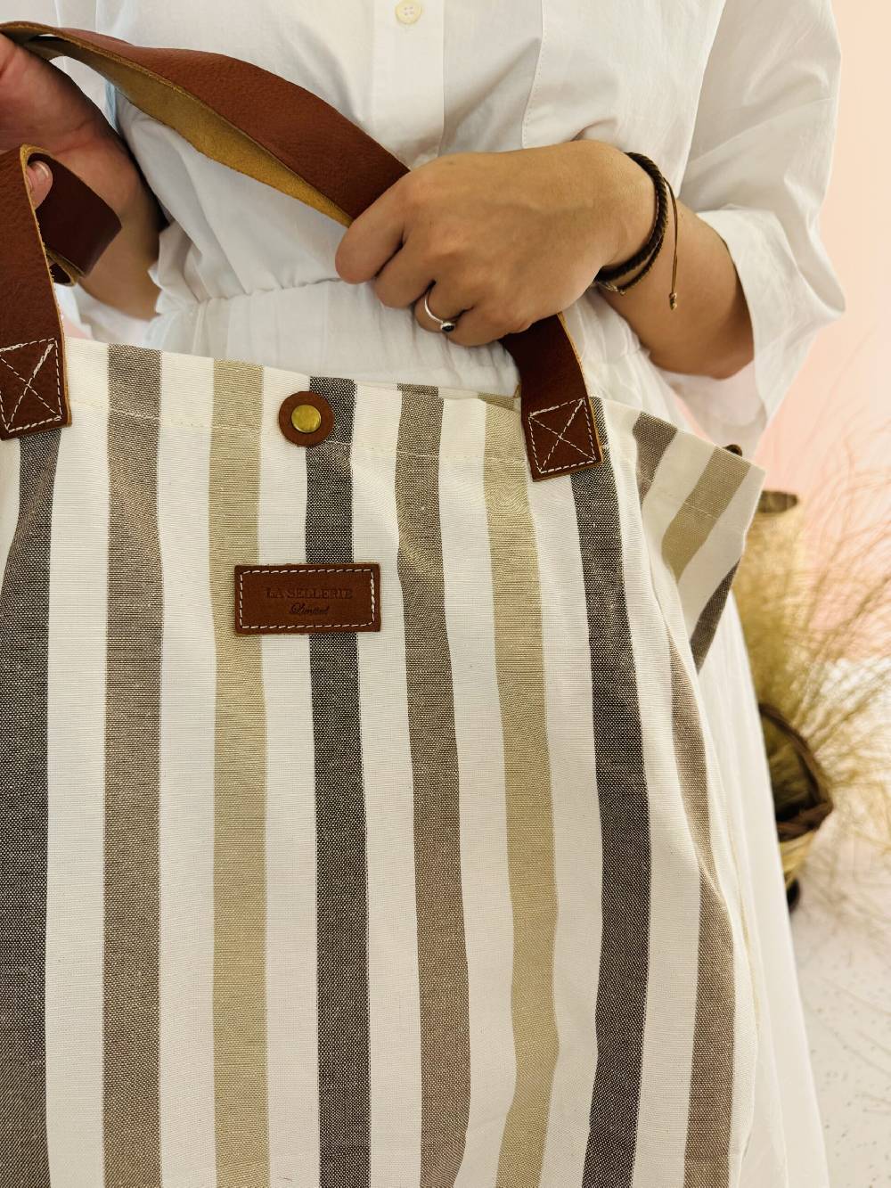 La Sellerie POP BAG Marina beige Qualità