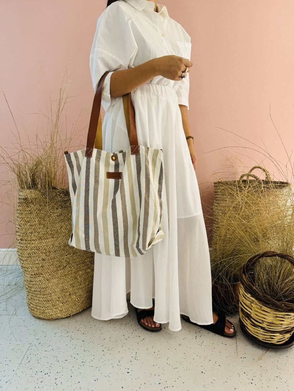 La Sellerie POP BAG Marina beige Qualità