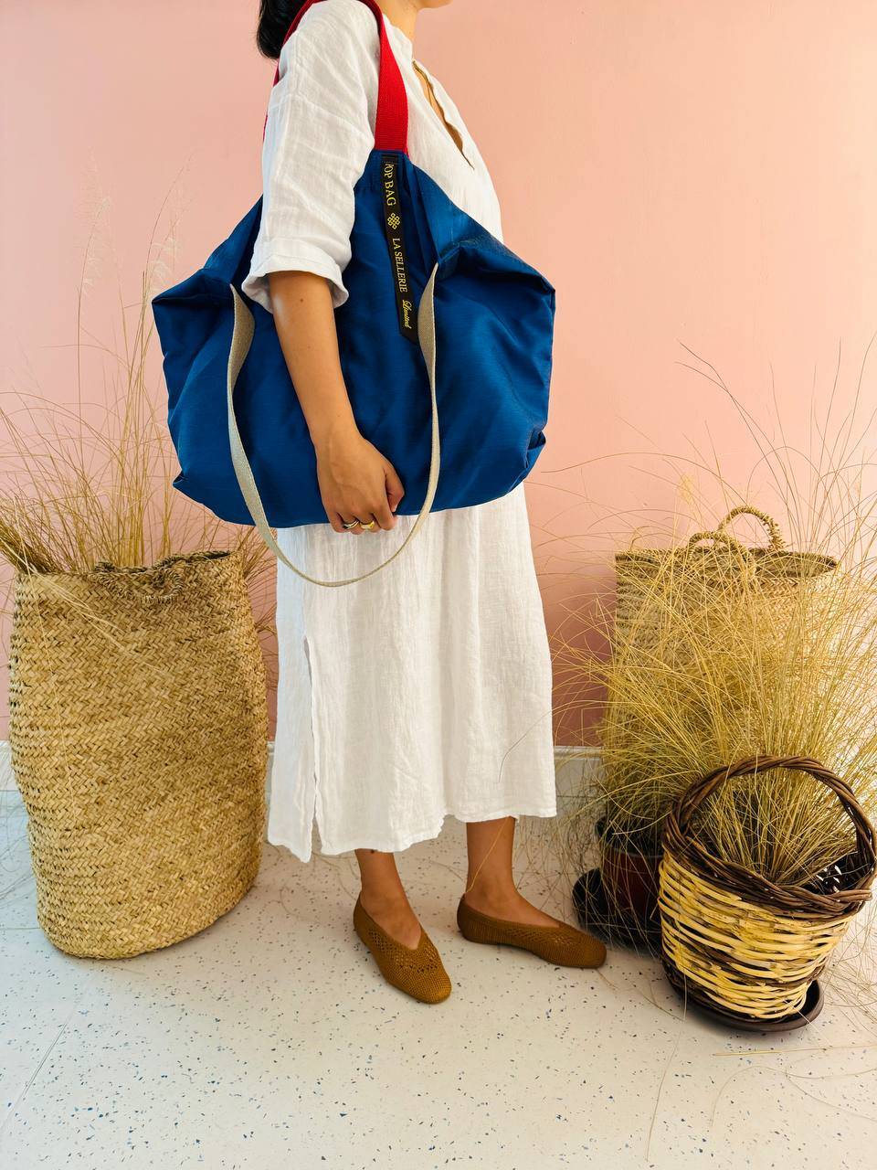 La Sellerie POP BAG Shantung blu Negozi Online