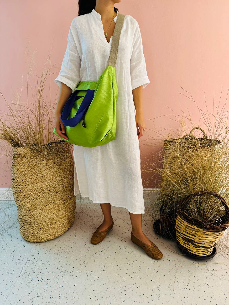 La Sellerie POP BAG Shantung verde mela Acquista Ora