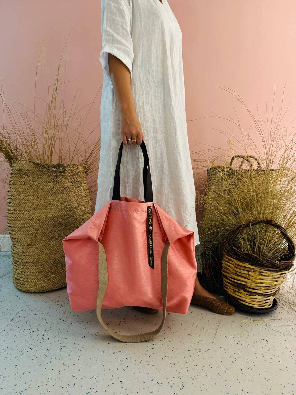 La Sellerie POP BAG Shantung rosa Consegna Veloce