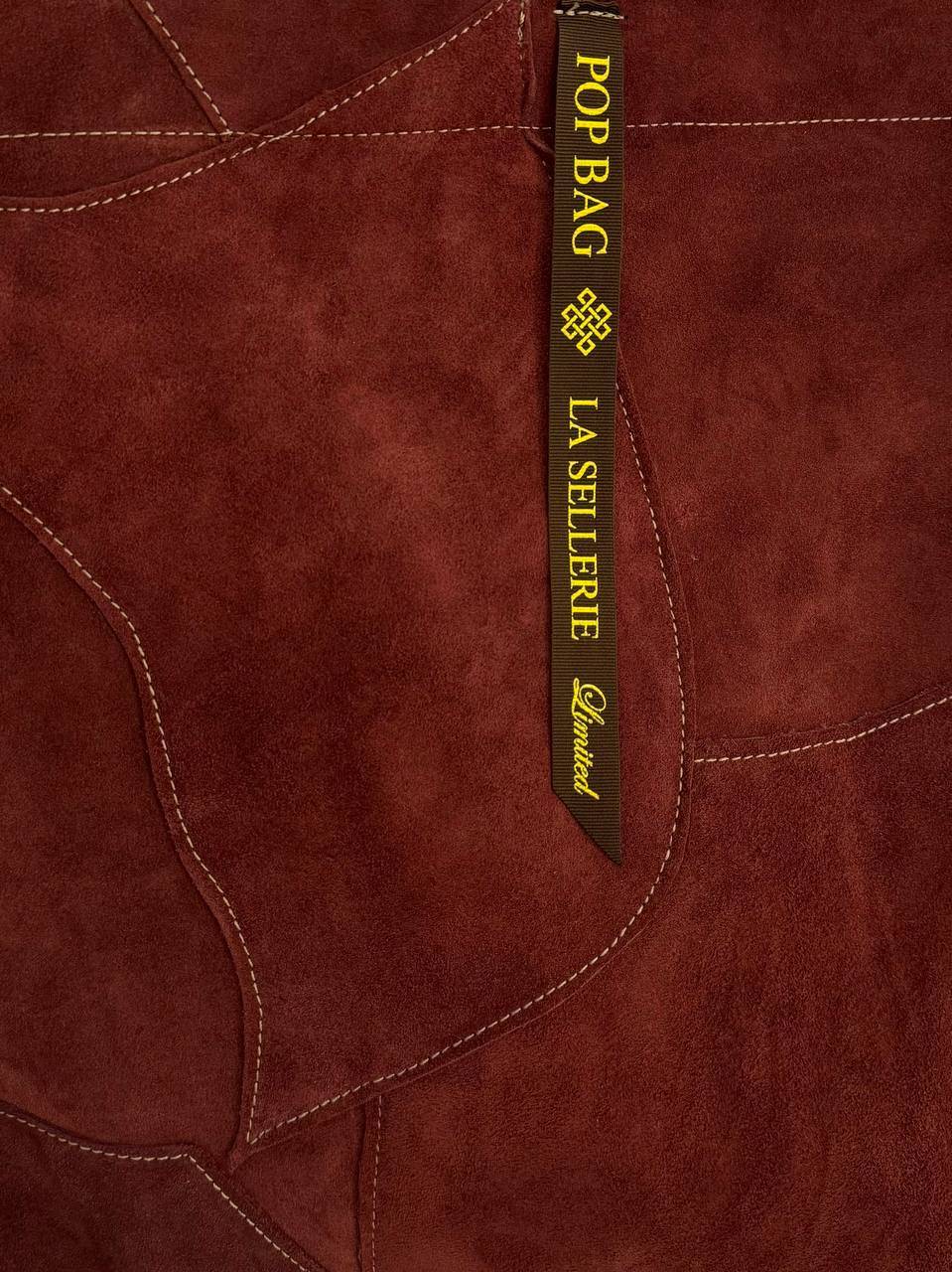 La Sellerie POP BAG suede dark red PATCHWORK Shopping Online