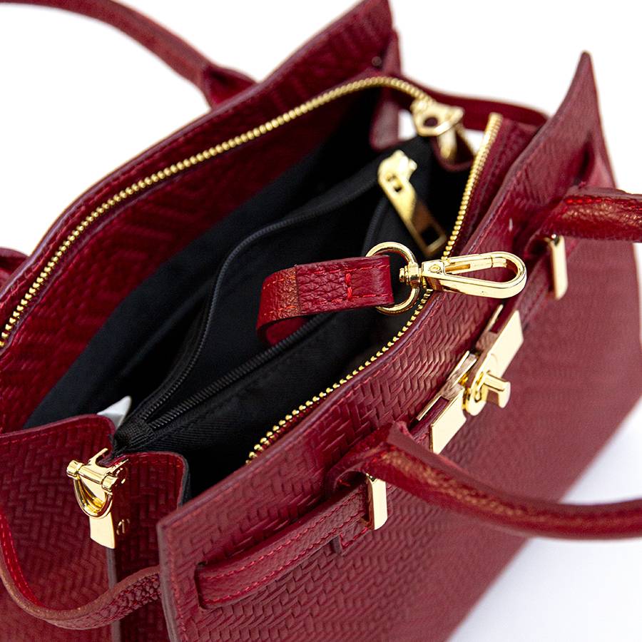 Laura Di Maggio KELLY – Borsa in pelle serigrafata rossa Outlet