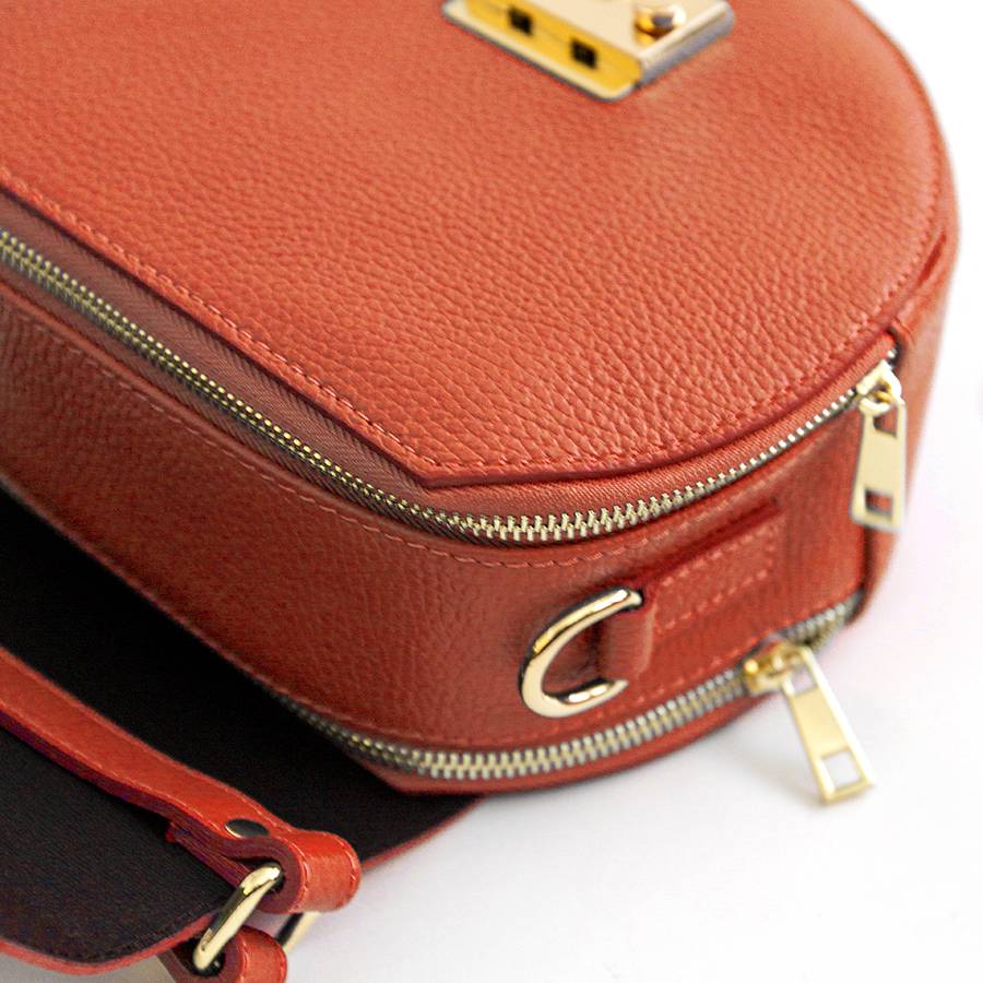 Laura Di Maggio CIRCLE – Borsa tonda in pelle arancio Hotsell