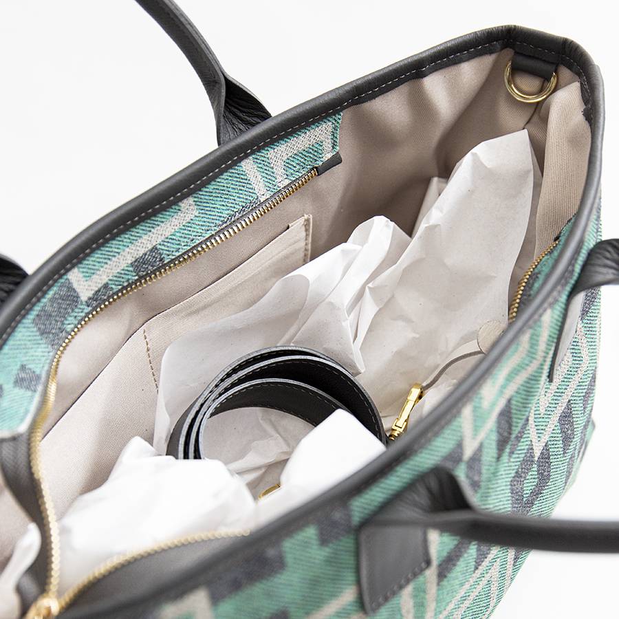 Laura Di Maggio MILANO FANTASY – Borsa in pelle e camoscio stampato tiffany Saldi Di Fabbrica
