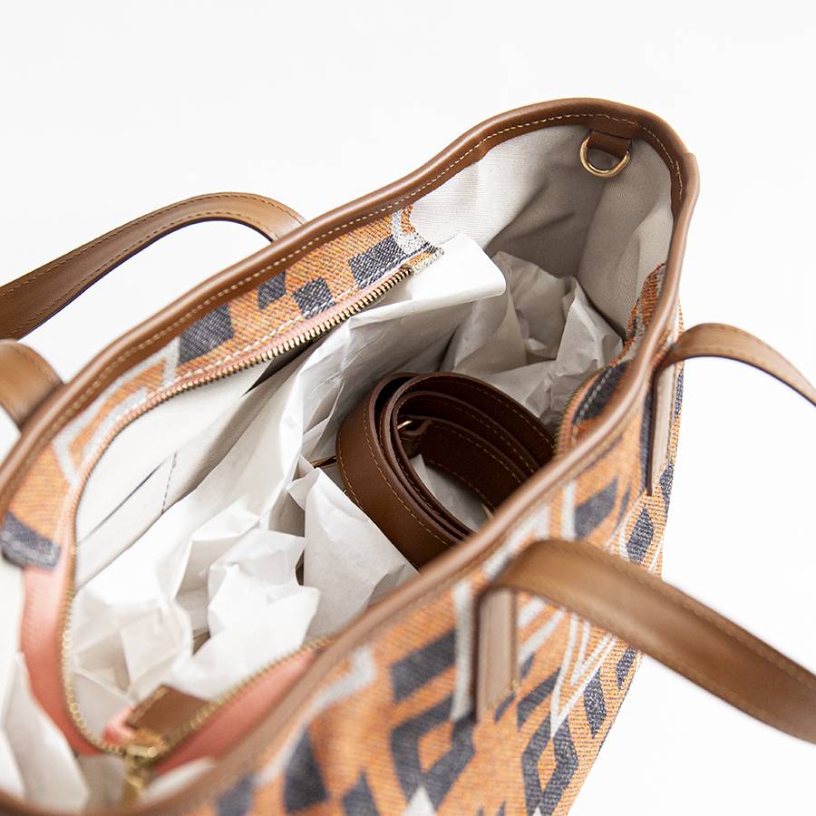 Laura Di Maggio MILANO FANTASY – Borsa in pelle e camoscio stampato arancio I Più Venduti