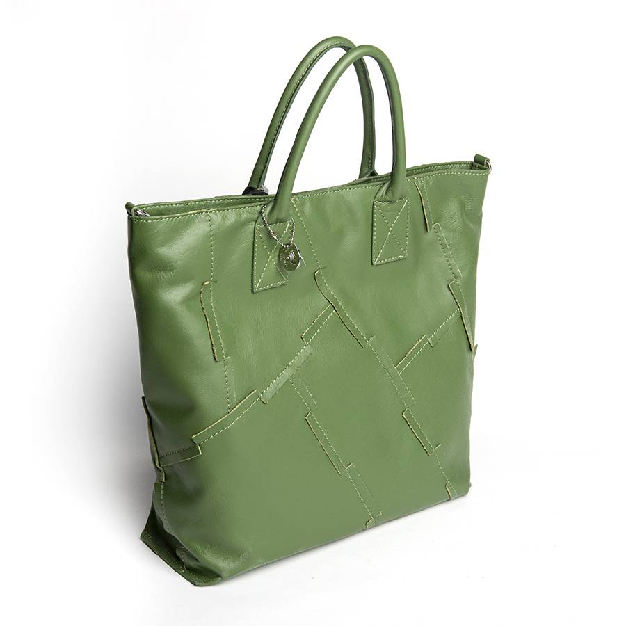 Laura Di Maggio UMA – Tote bag in pelle nappa verde aloe 2025