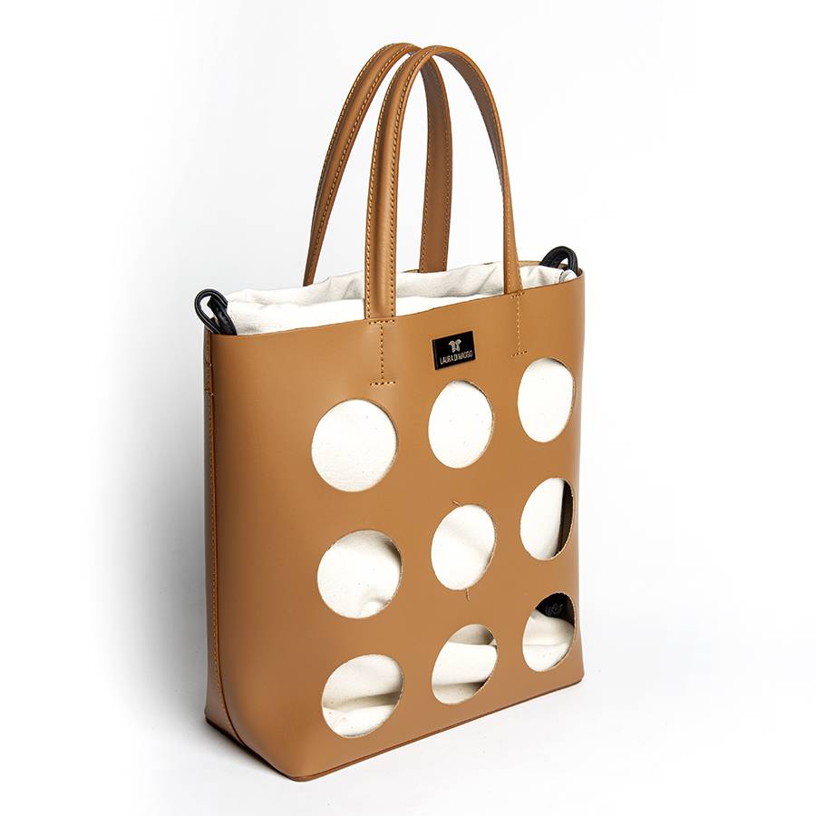 Laura Di Maggio NOAH TOTE – Borsa in pelle elegant traforata cuoio In Linea