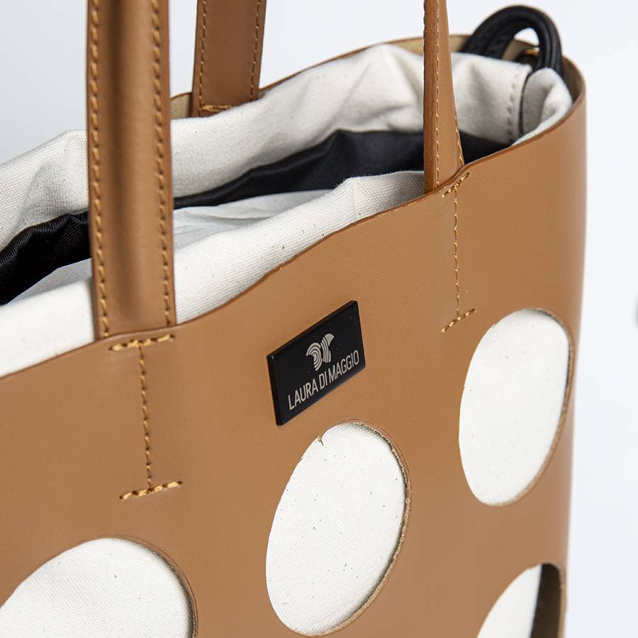 Laura Di Maggio NOAH TOTE – Borsa in pelle elegant traforata cuoio In Linea