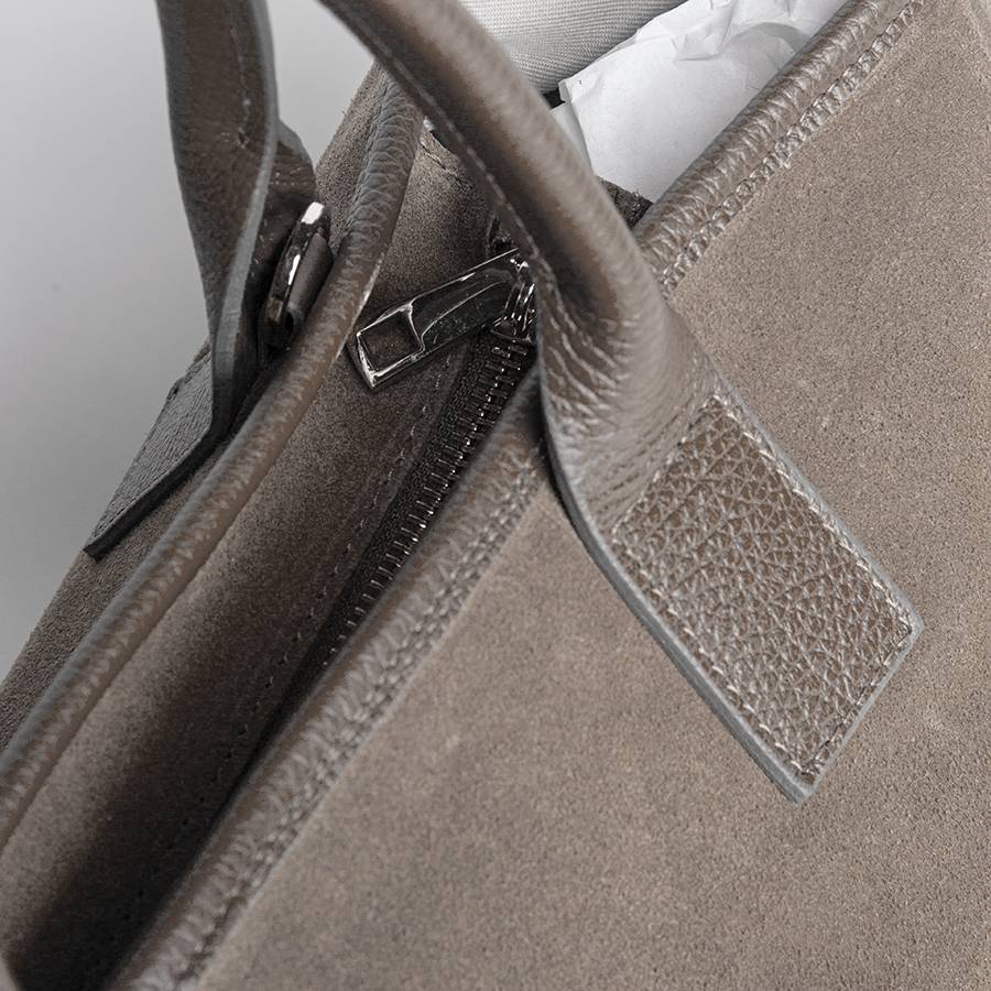 Laura Di Maggio MILANO – Borsa in pelle e camoscio taupe Vendita