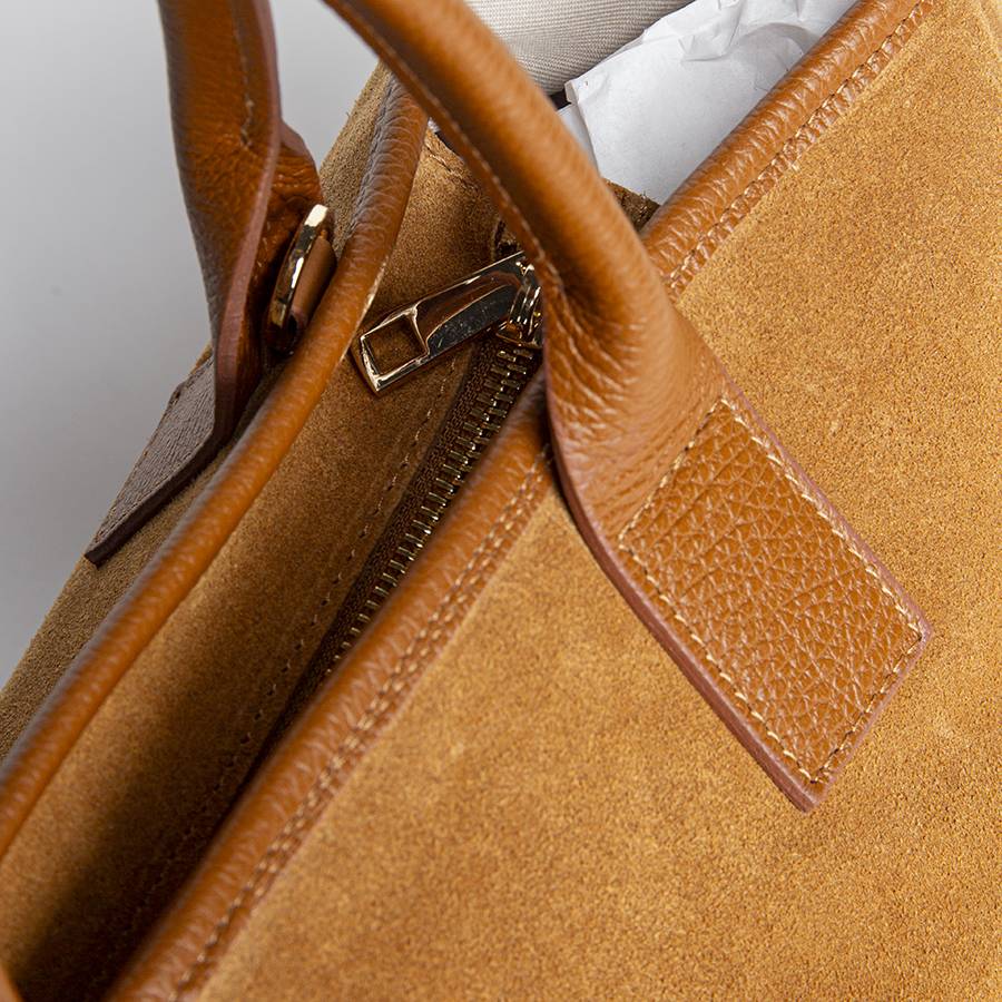 Laura Di Maggio MILANO – Borsa in pelle e camoscio cuoio Promozione
