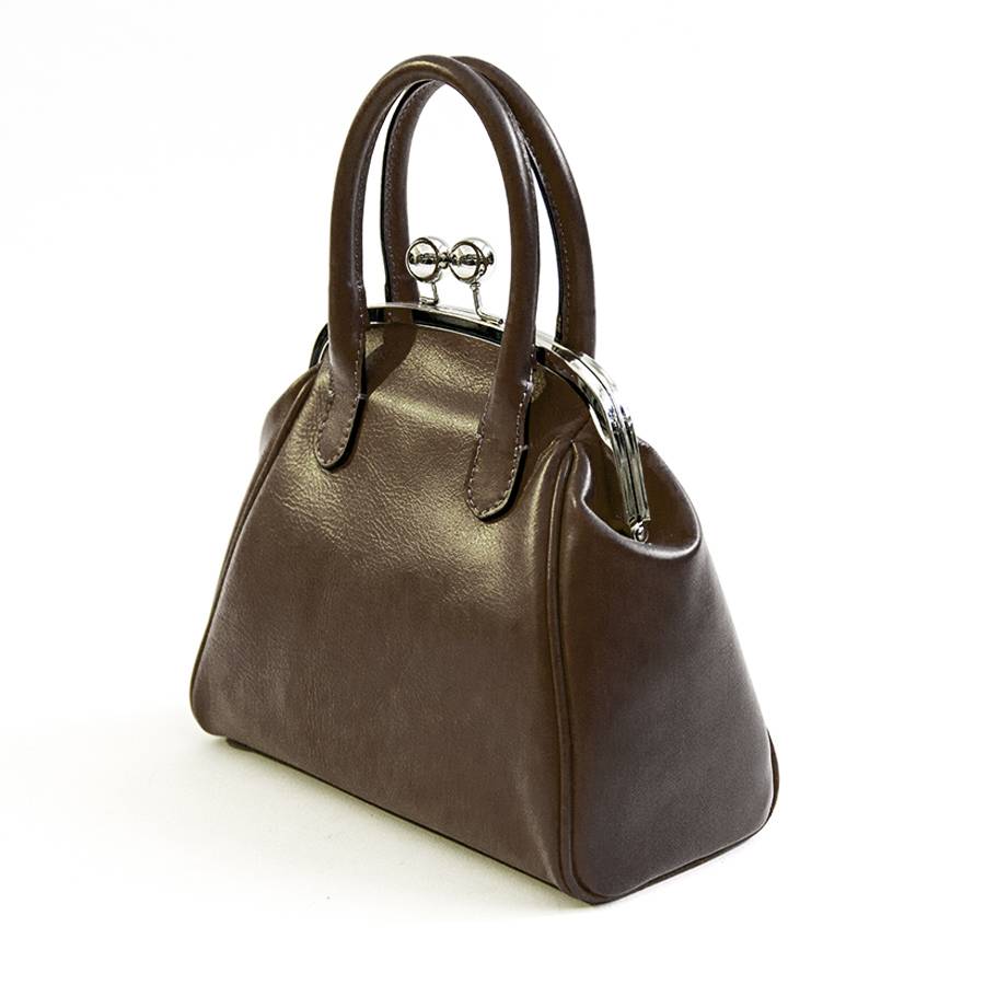 Laura Di Maggio NONNA – Borsa a clutch in nappa testa di moro Consegna Veloce