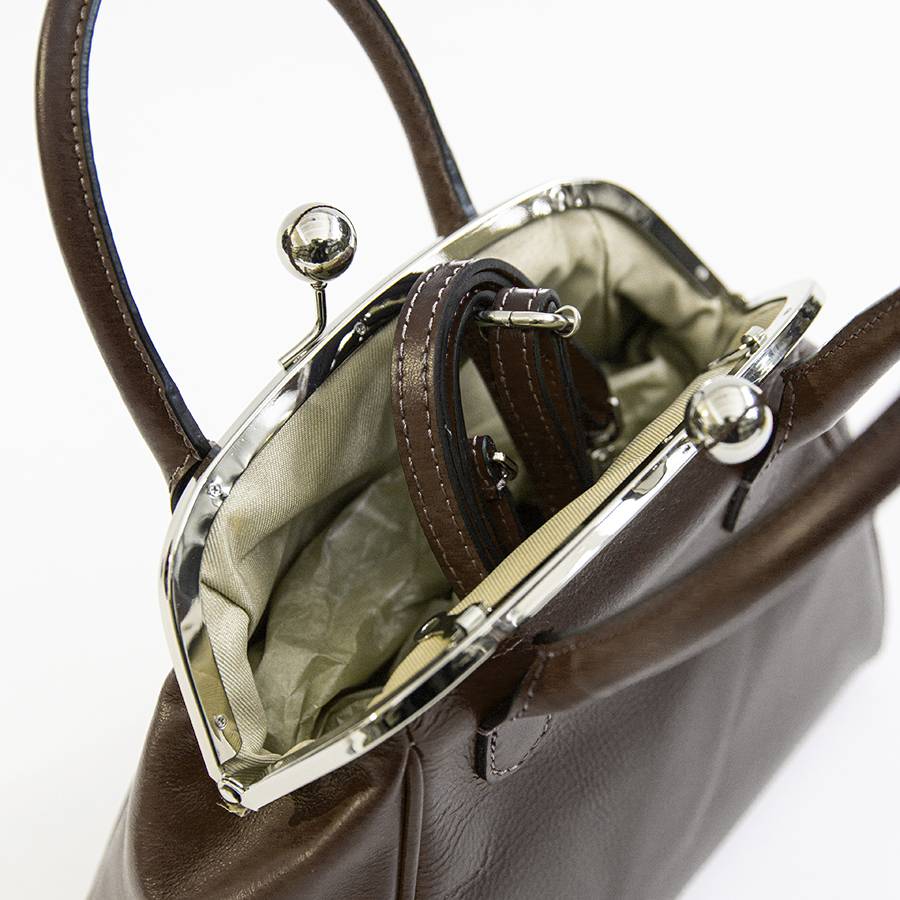 Laura Di Maggio NONNA – Borsa a clutch in nappa testa di moro Consegna Veloce