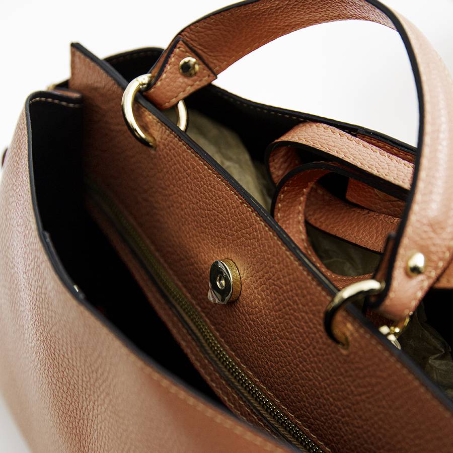Laura Di Maggio ALEXA – borsa strutturata in pelle dollaro cuoio Prezzo Ridotto