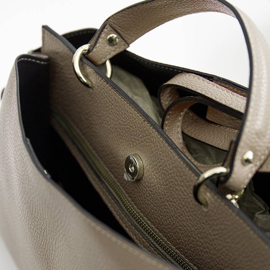Laura Di Maggio ALEXA – borsa strutturata in pelle dollaro taupe Sottocosto