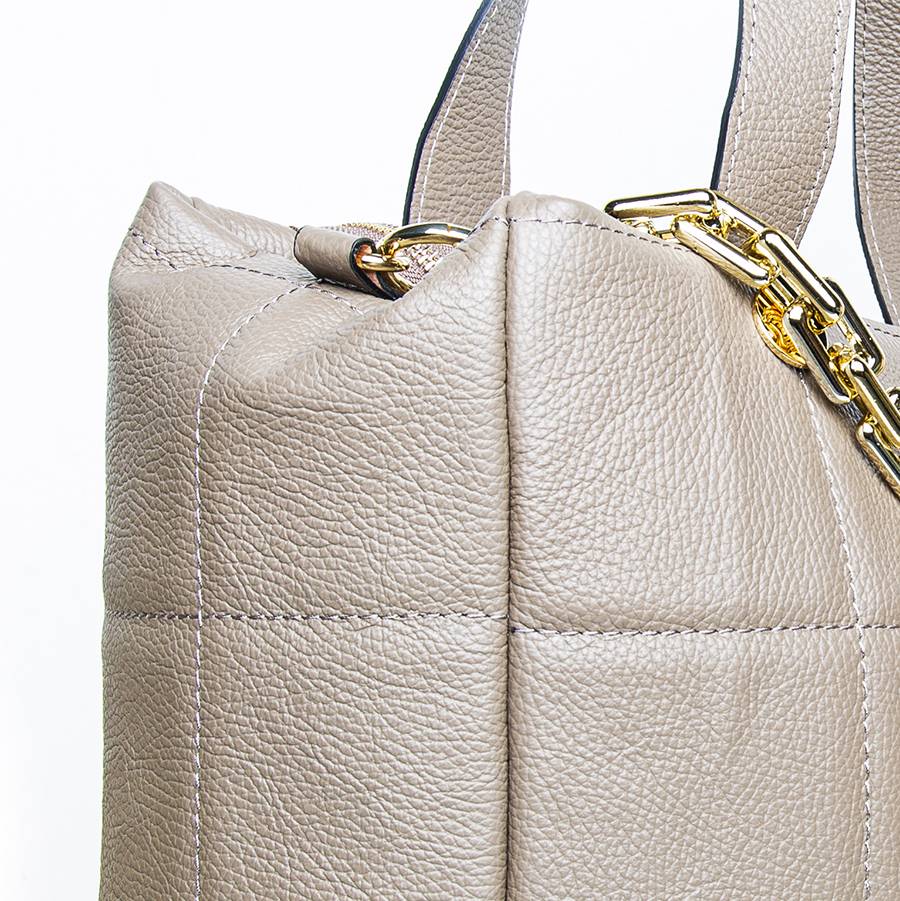 Laura Di Maggio TYRA – Borsa in pelle dollaro trapuntato beige Convenienza