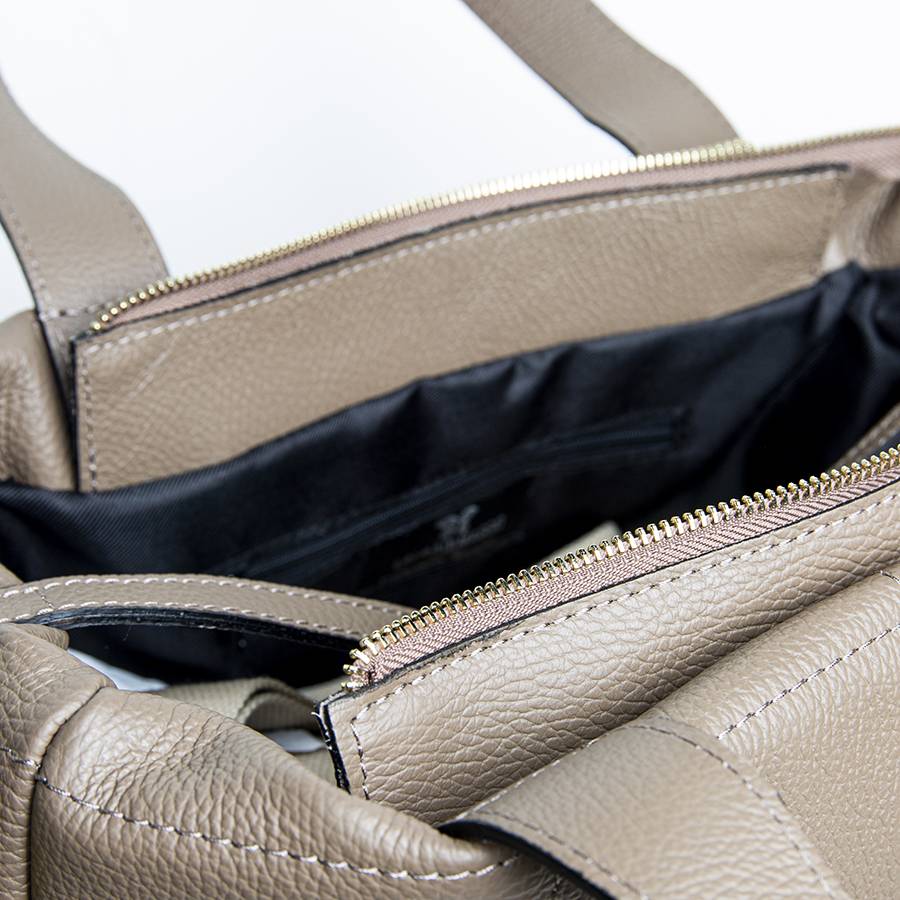 Laura Di Maggio TYRA – Borsa in pelle dollaro trapuntato beige Convenienza