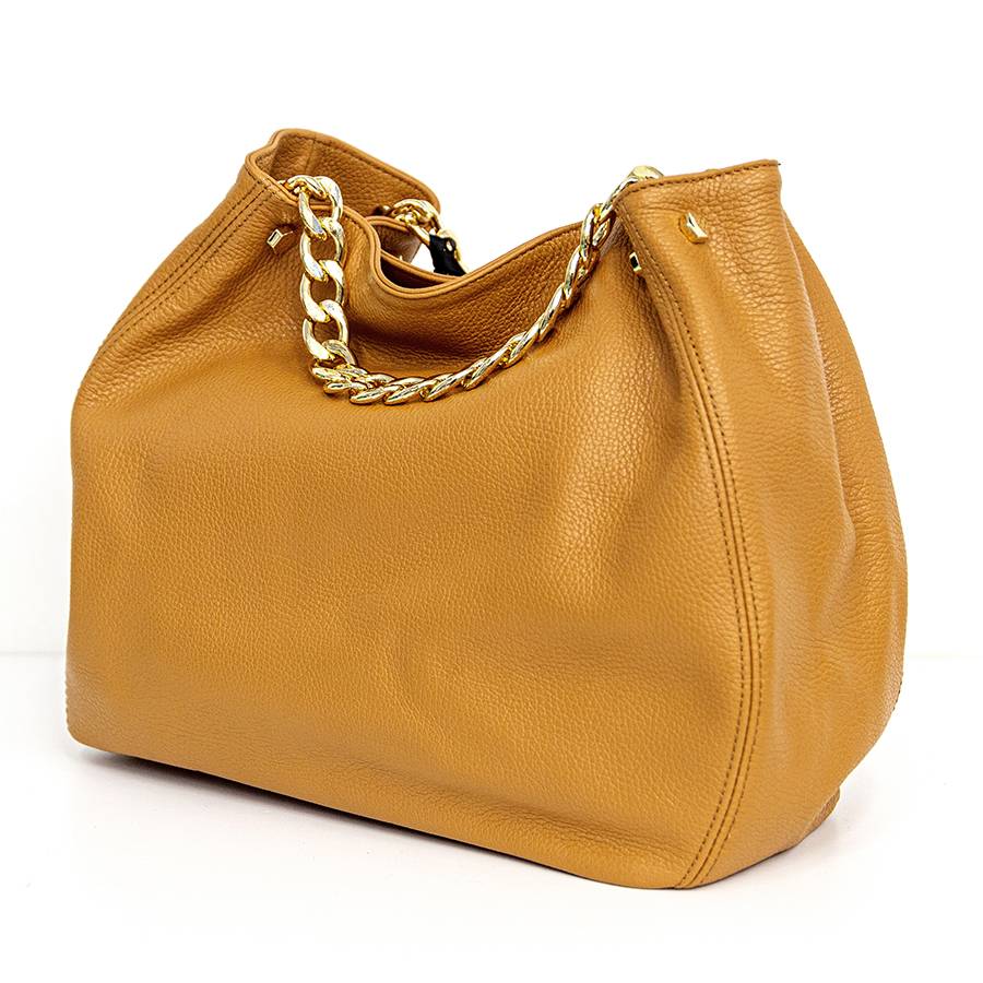 Laura Di Maggio PEACH – borsa a mano con catena in pelle cuoio Sconto