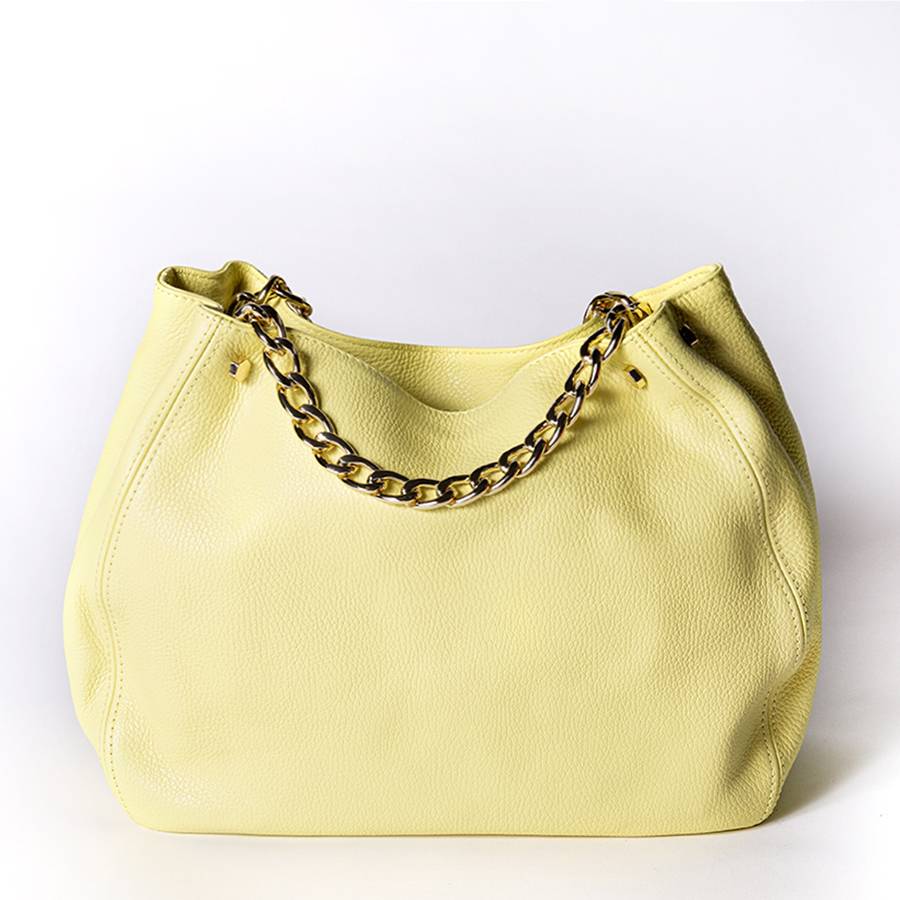 Laura Di Maggio PEACH – borsa a mano con catena in pelle limone Offerta