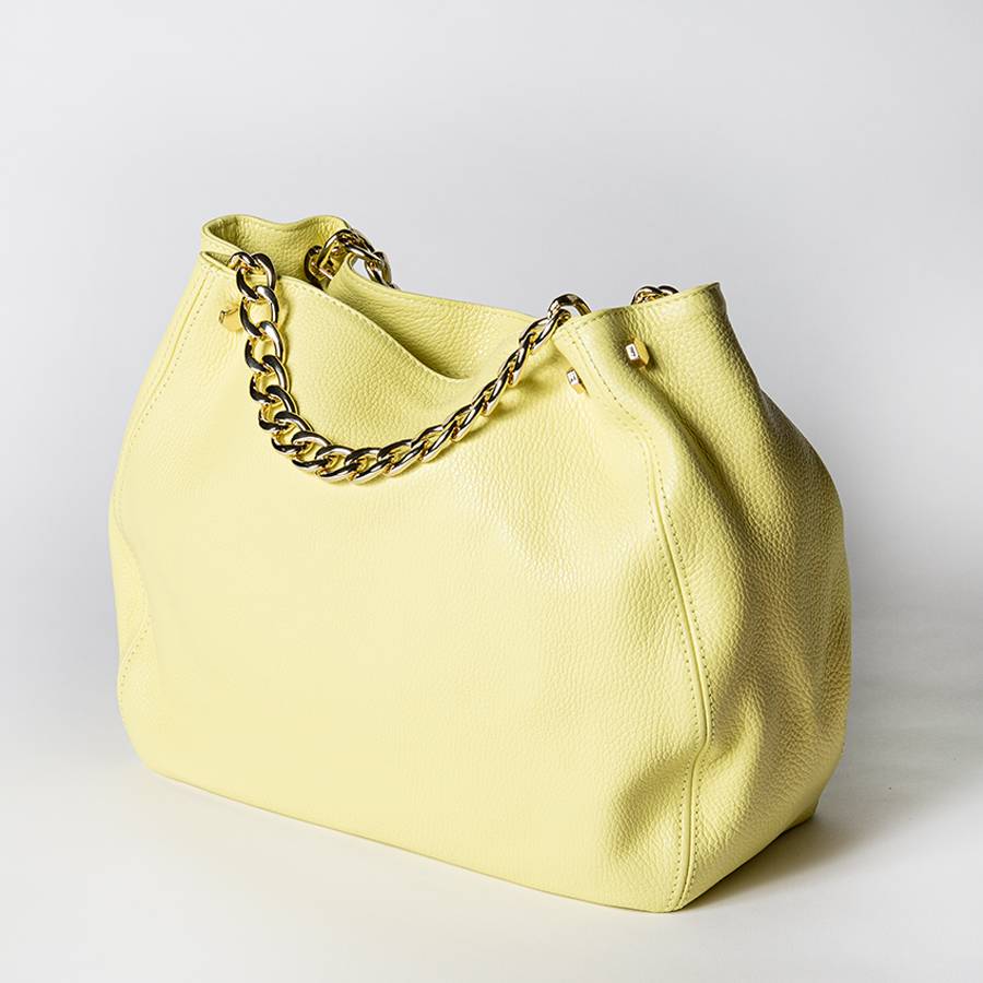 Laura Di Maggio PEACH – borsa a mano con catena in pelle limone Offerta