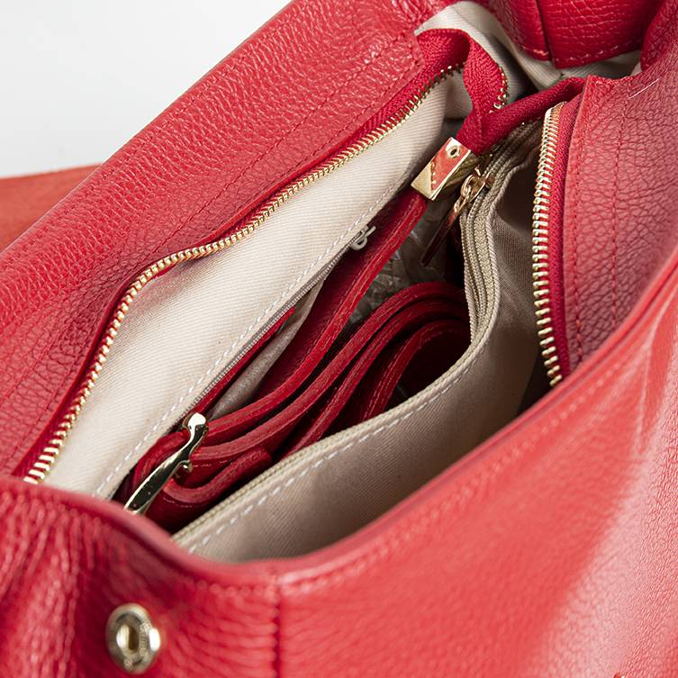 Laura Di Maggio BROOKE – Postina in pelle dollaro rosso In Vendita