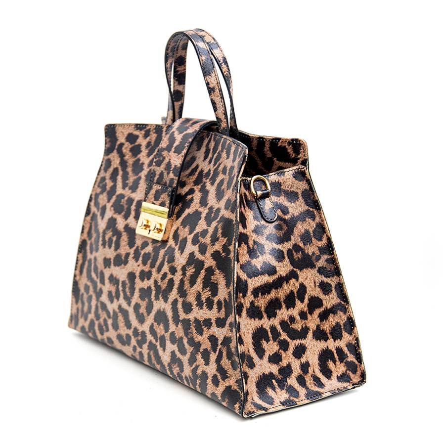 Laura Di Maggio LEOPARD BIG – Borsa in pelle saffiano stampa leopardo Hotsell