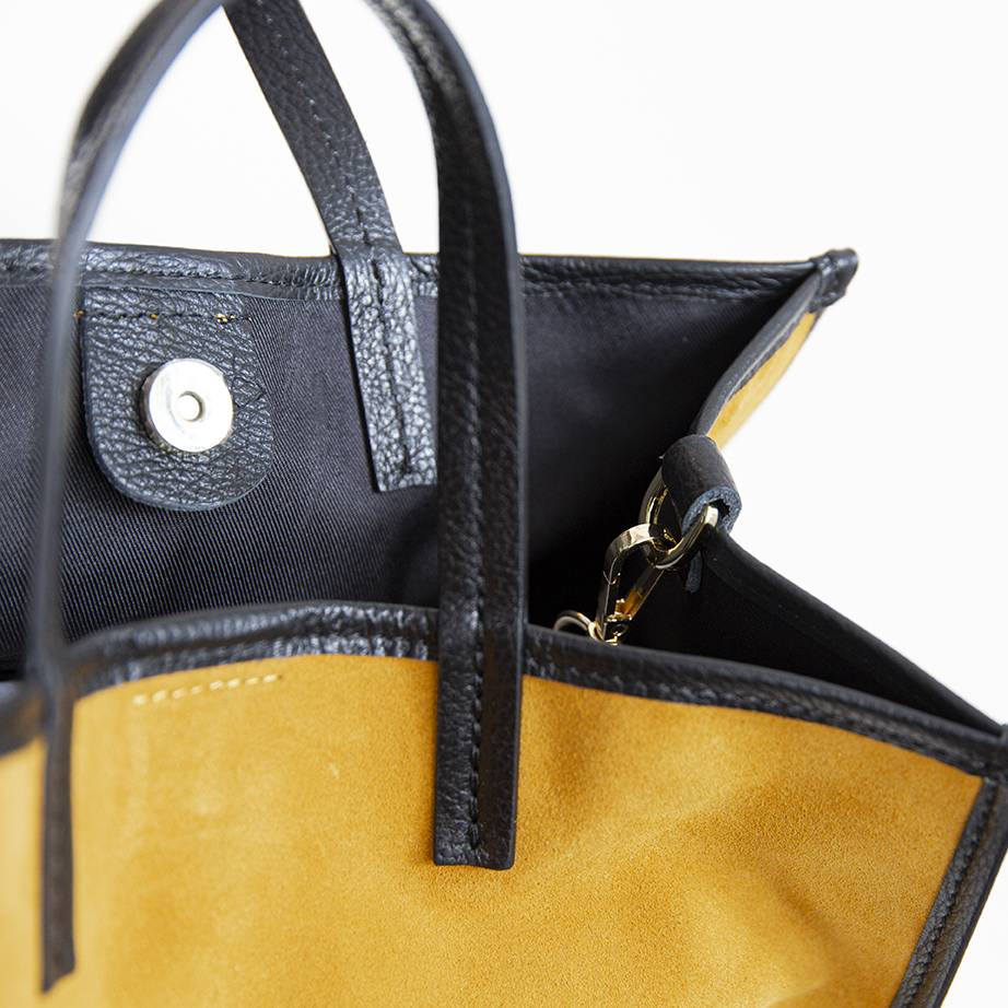 Laura Di Maggio ISABELLA – Shopper in pelle camoscio senape Saldi Di Fabbrica