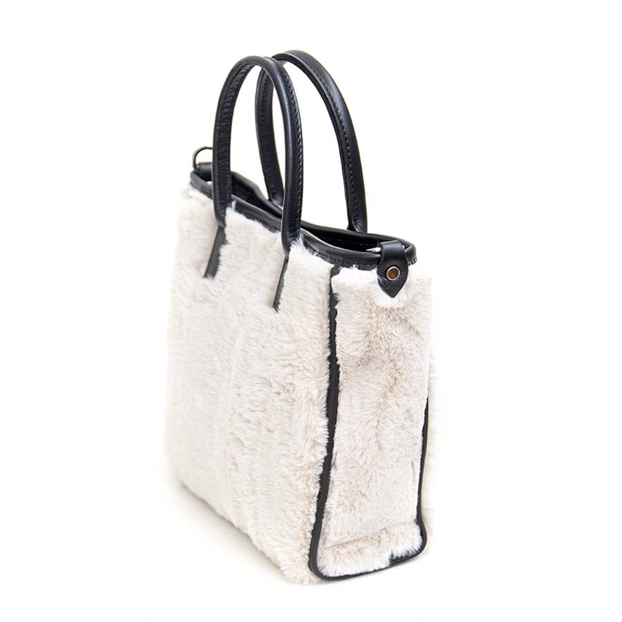 Laura Di Maggio MOSCA – Borsa in pelo ecologico e pelle soft panna I Più Venduti