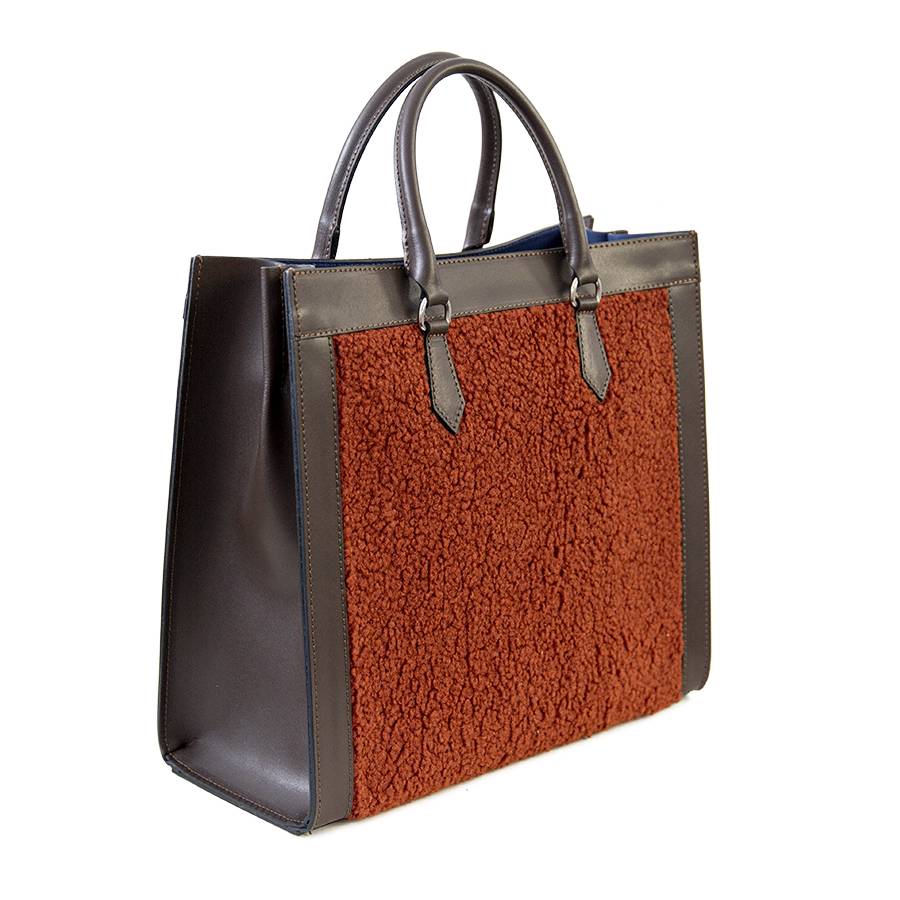 Laura Di Maggio WINNIE – borsa in pelle e tessuto testa di moro Negozio