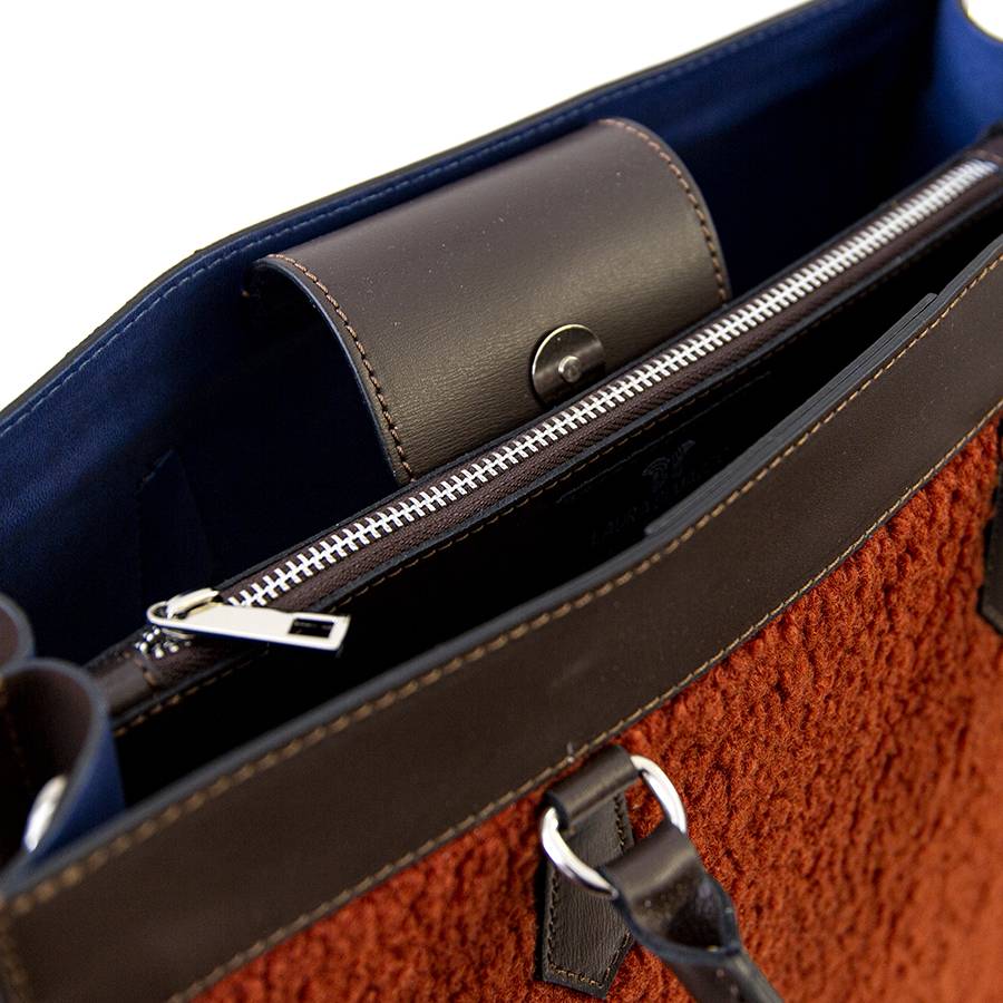 Laura Di Maggio WINNIE – borsa in pelle e tessuto testa di moro Negozio