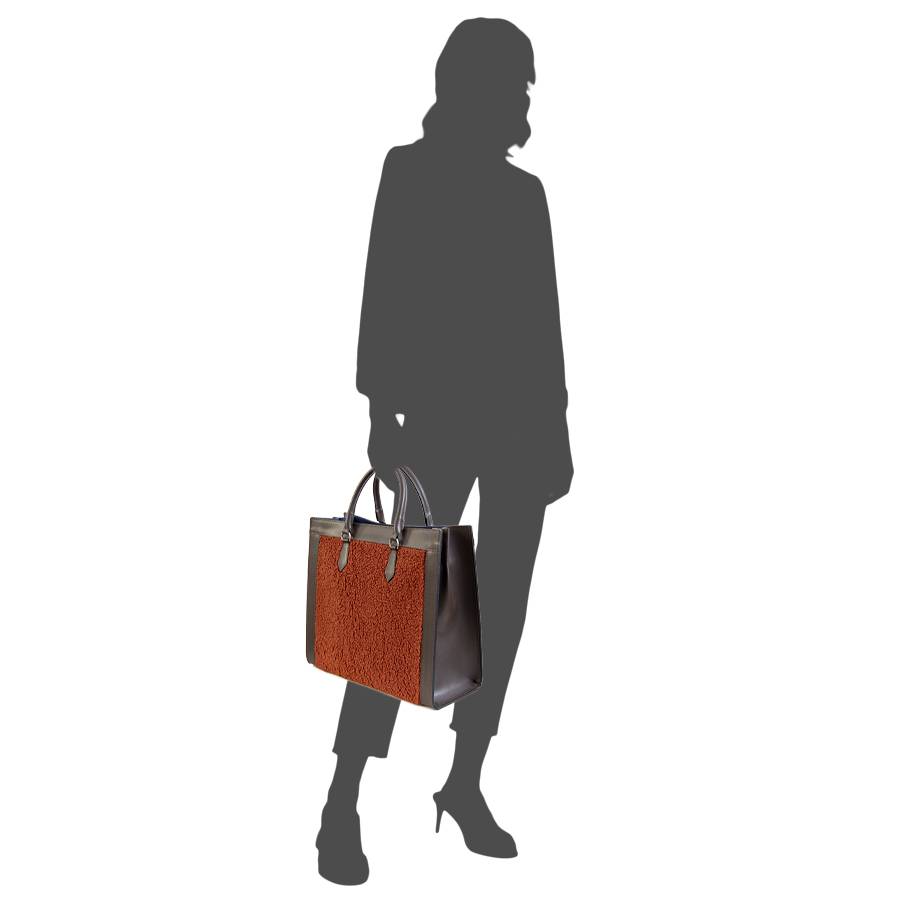 Laura Di Maggio WINNIE – borsa in pelle e tessuto testa di moro Negozio