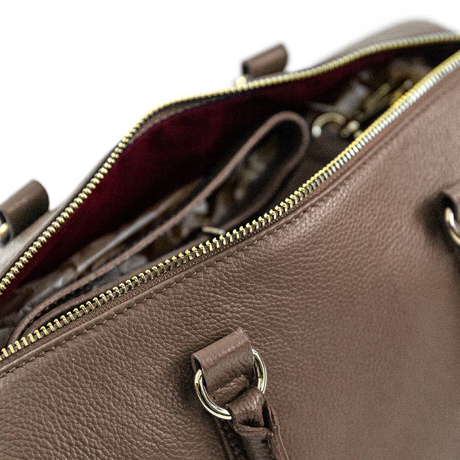 Laura Di Maggio BUBBLE – Bauletto in pelle dollaro taupe Nuova