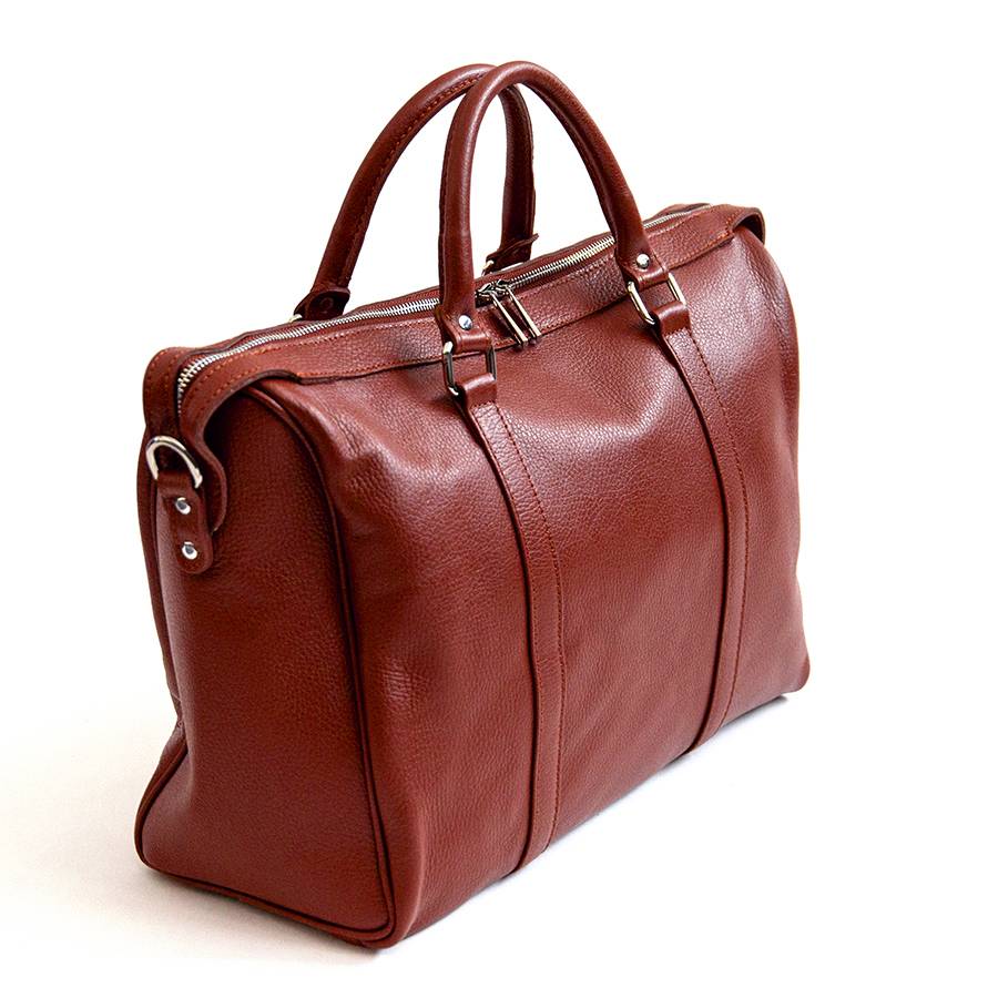 Laura Di Maggio TRAVEL – Borsone in pelle rubino In Linea