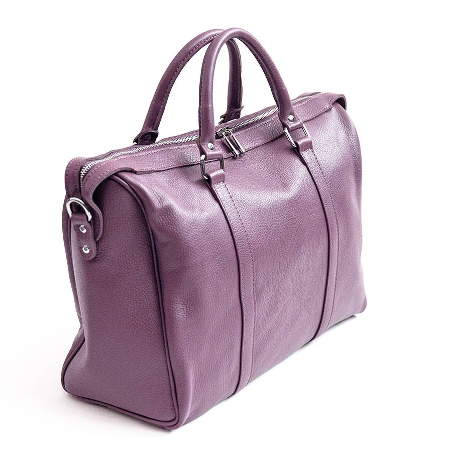 Laura Di Maggio TRAVEL – Borsone in pelle malva Nuovo
