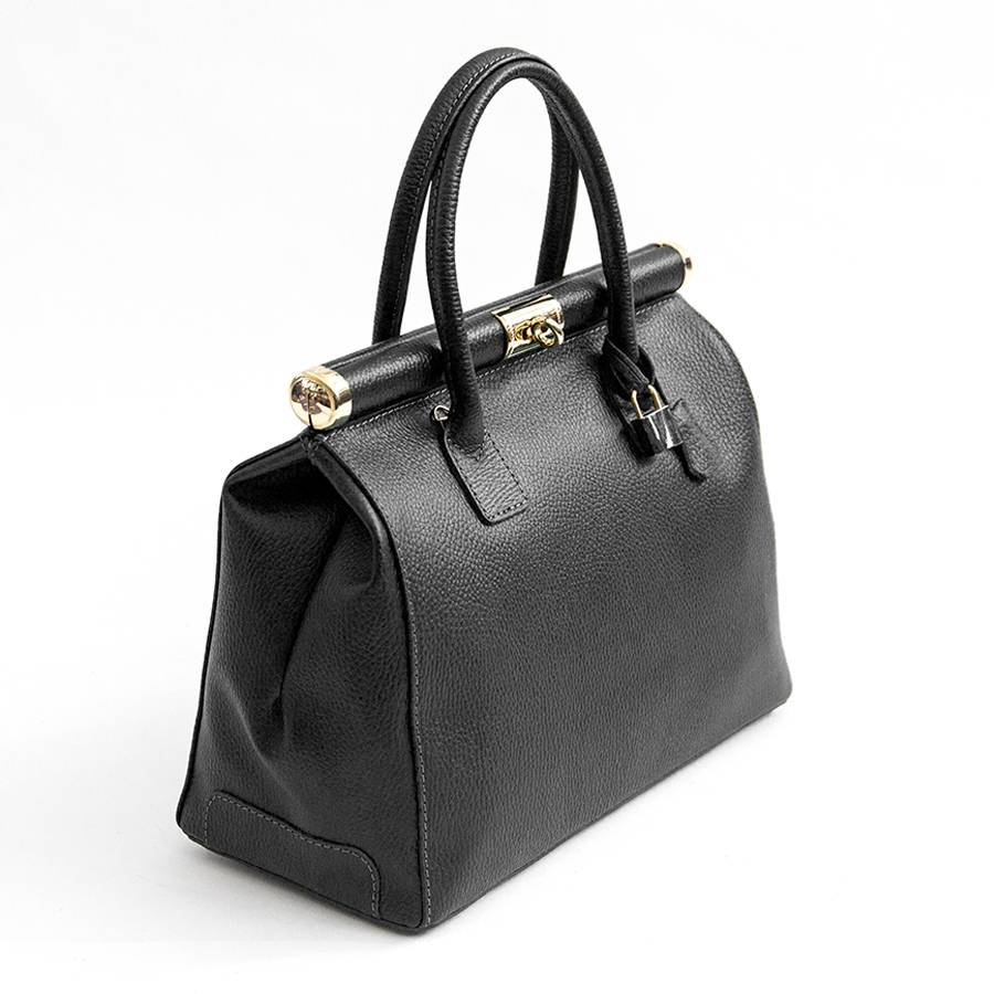 Laura Di Maggio DOCTOR – bauletto in pelle dollaro nero Qualità