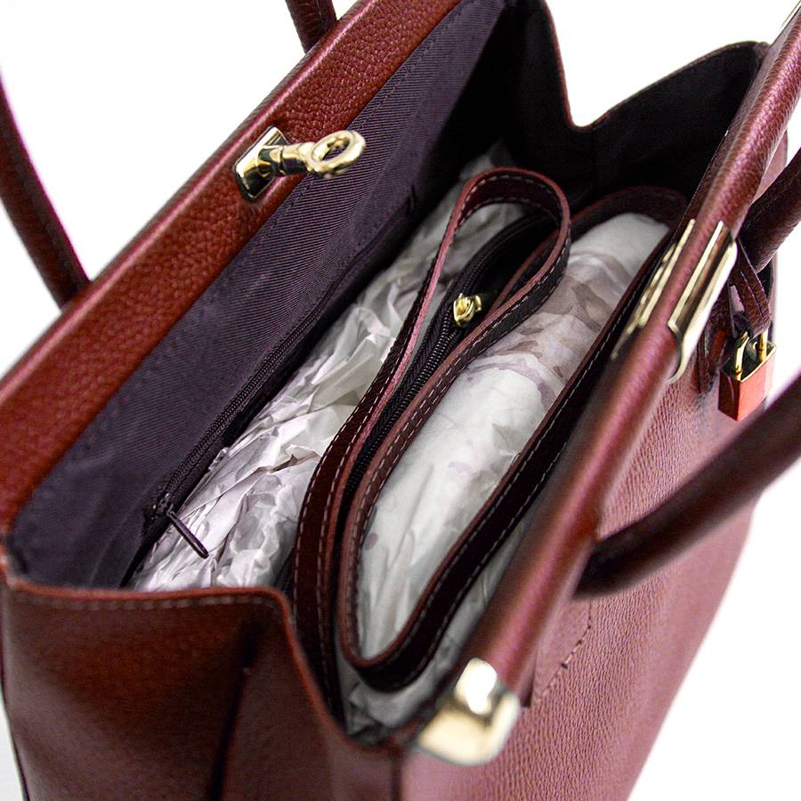 Laura Di Maggio DOCTOR – bauletto in pelle dollaro rubino Vendite stagionali
